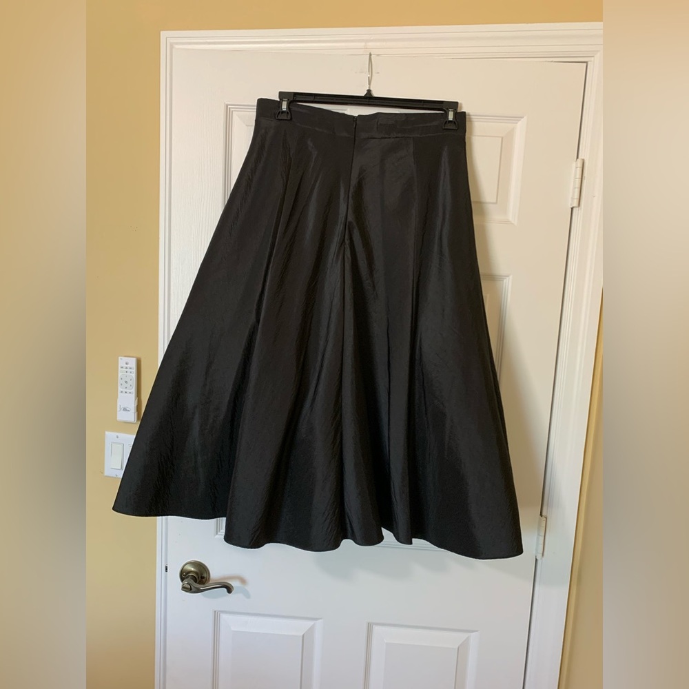 Marina Black Midi Skirt Large Vintage Glam Romantic Noir Dark Academia Gothic - Picture 5 of 8